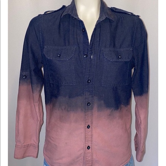 SUNRISE DIP DYED GRAPHIC BACK BUTTON DOWN SHIRT - Picture 3 of 7